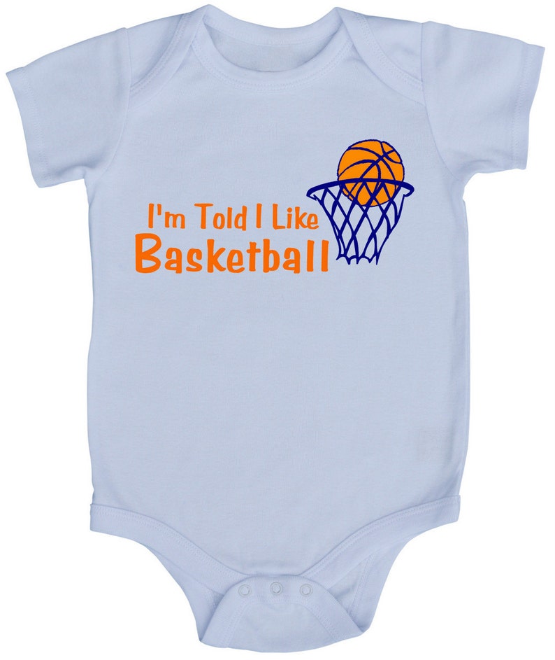 I'm Told I Like Basketball Graphic Baby Bodysuit Boys & Girls Trendy Gift for Newborn and Birthday Gender Neutral, Sports, Outdoors image 1