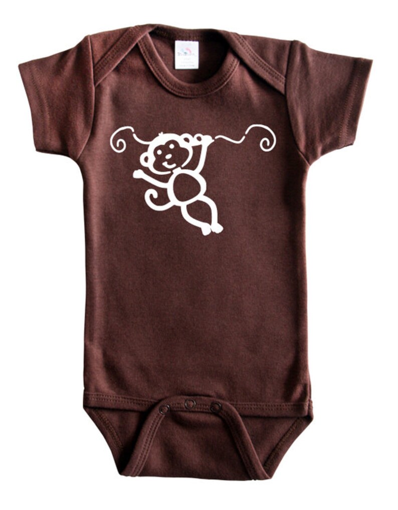 Monkey Silhouette Baby Bodysuit