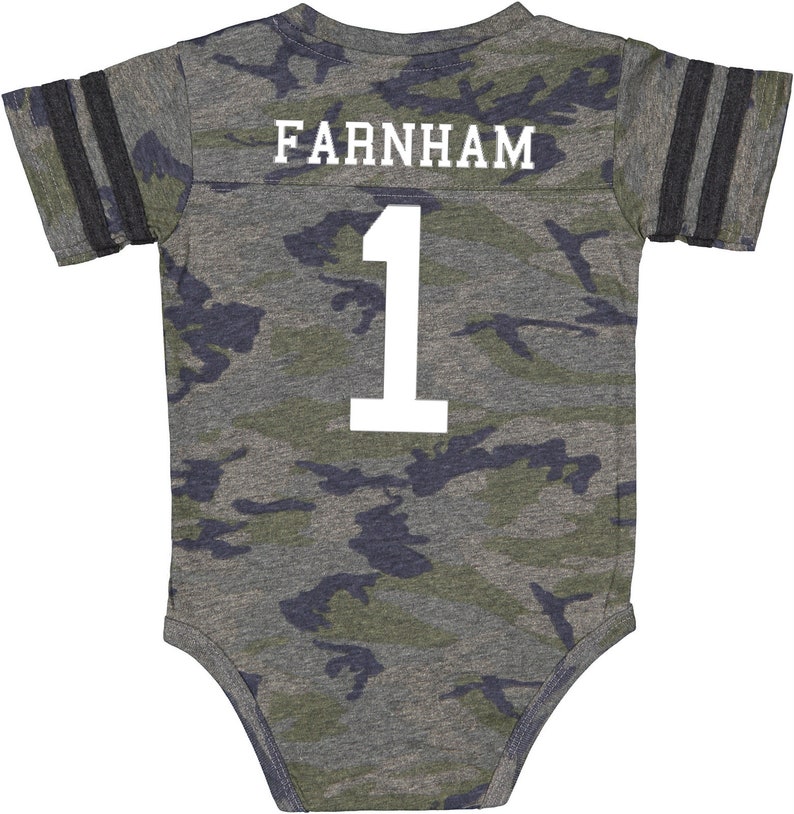Custom Cotton Football Sport Jersey Baby Bodysuit Personalized with Name & Number-BACK Only Baby Gift, Sports Gift, Game Day image 7