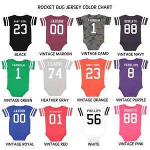 Custom Cotton Football Sport Jersey Baby Bodysuit Personalized with Name & Number-BACK Only Baby Gift, Sports Gift, Game Day image 3