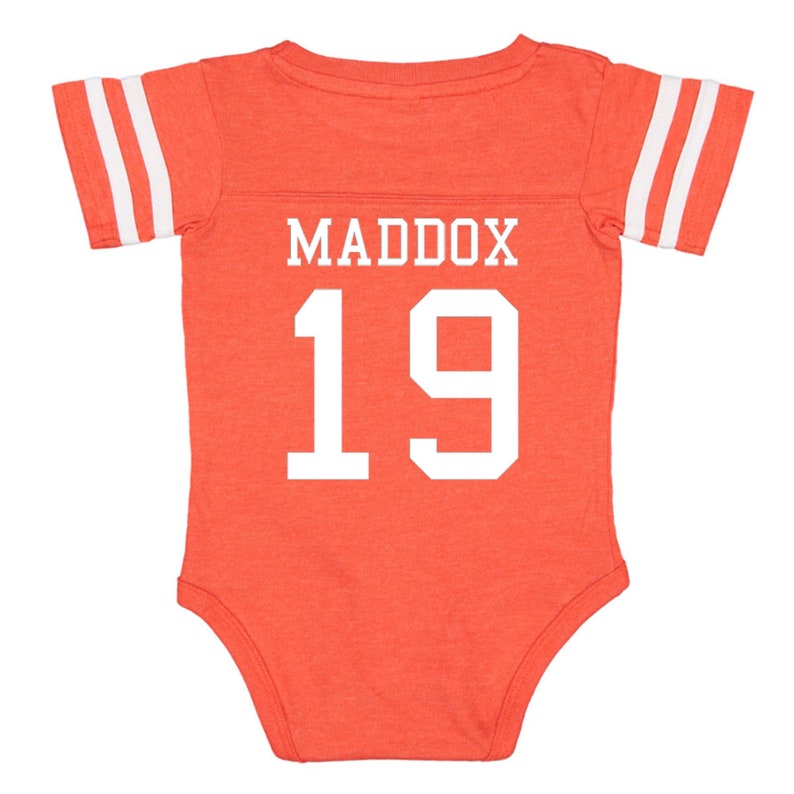 Custom Cotton Football Sport Jersey Baby Bodysuit Personalized Etsy