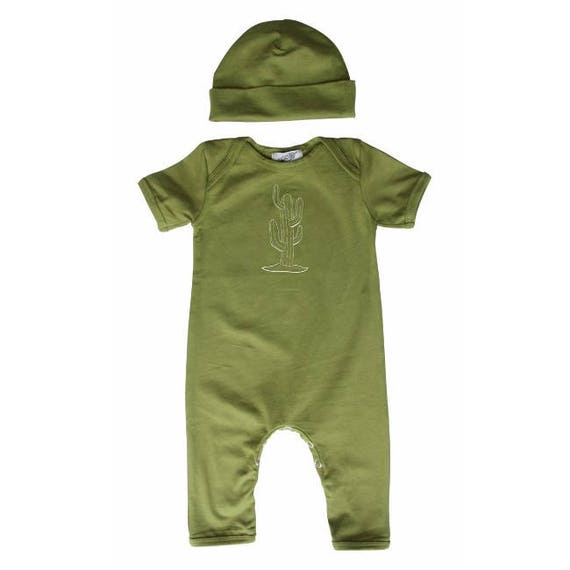 ON SALE! Cactus Baby Romper With Matching Hat--boy, Girl, Gender