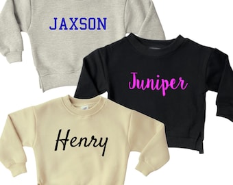 Rocket Bug Personalized Cozy Soft Crewneck Sweatshirt with Font Color Choice-custom name gift, baby, toddler, kids, sweater, boys, girls