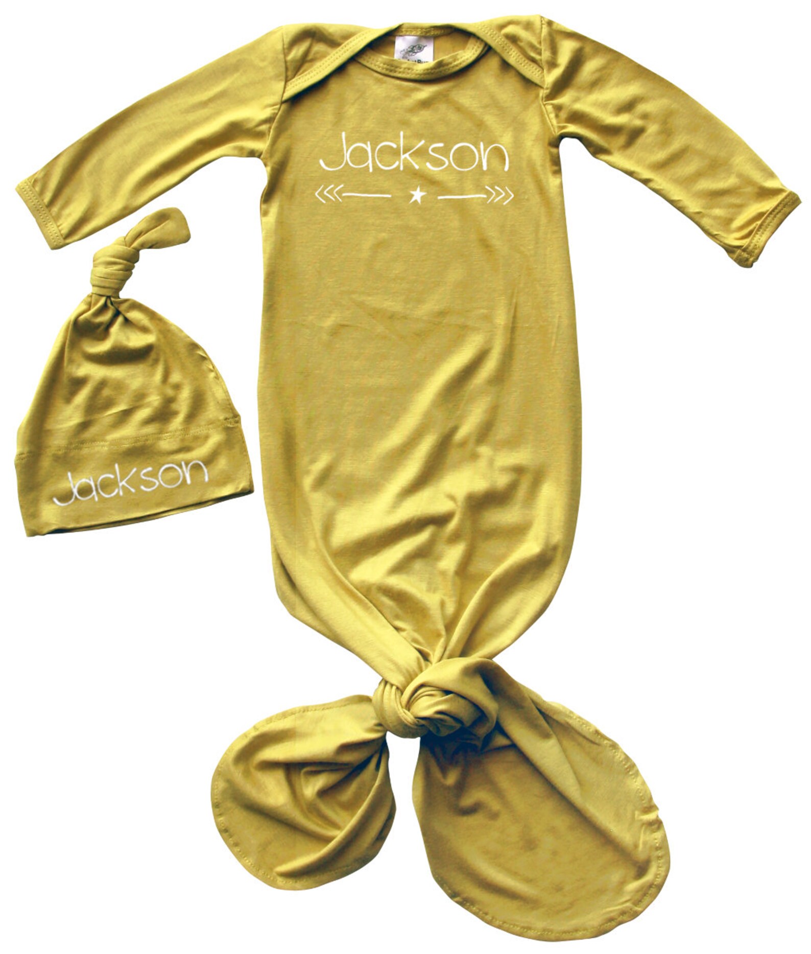 Rocket Bug Silky Knotted Baby Gown With Personalized Knotted Etsy