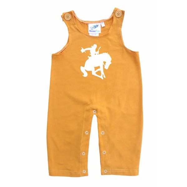 Baby and Toddler Overalls-Bucking Cowboy