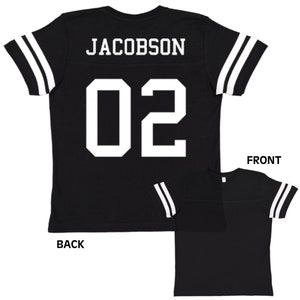 Custom Cotton Football Sport Jersey Toddler and Child Personalized with Name and Number-Back Only-Toddler Gift, Sports Gift, game day image 1