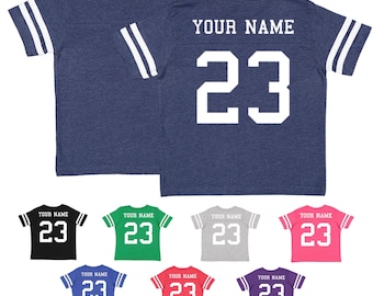 Custom Cotton Football Sport Jersey Toddler and Child Personalized with Name and Number-Back Only-Toddler Gift, Sports Gift, game day