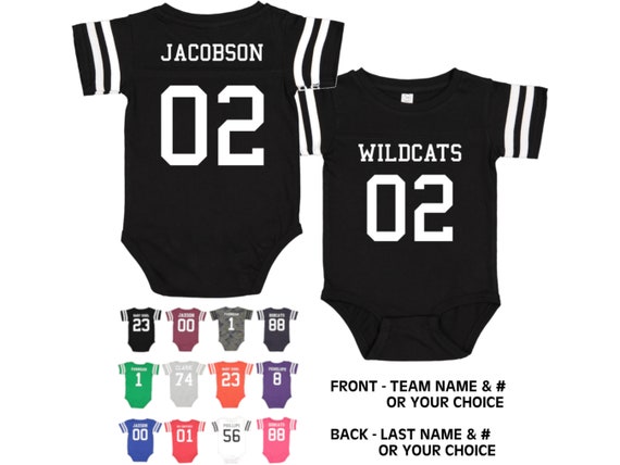 Custom Cotton Football Sport Jersey Baby Bodysuit Personalized 