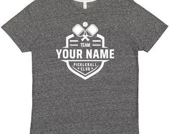 Pickleball Personalized Team Club Unisex T-shirt- Gender Neutral, Sports, Outdoors, Active Lifestyle, Gift, Women, Men, Graphic Tee