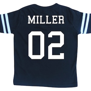 Custom Cotton Football Sport Jersey Toddler and Child Personalized with Name and Number-Back Only-Toddler Gift, Sports Gift, game day image 4