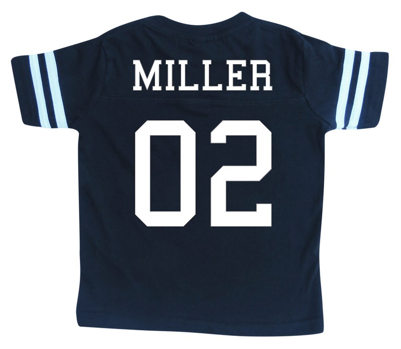 Custom Cotton Football Sport Jersey Toddler and Child Personalized with Name and Number-Back Only-Toddler Gift, Sports Gift, game day image 4