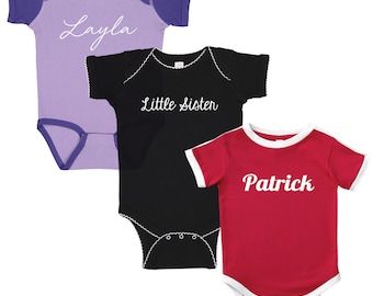 ON SALE - Personalized Baby Bodysuit Customized with Name for Boys, Girls, and Gender Neutral - Various Styles & Fonts - Baby Shower Gift