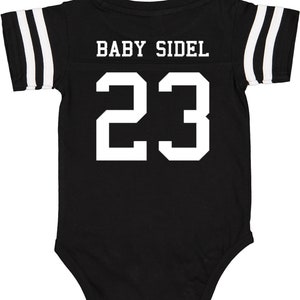 Custom Cotton Football Sport Jersey Baby Bodysuit Personalized with Name & Number-BACK Only Baby Gift, Sports Gift, Game Day image 5