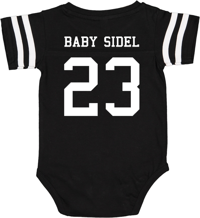 Custom Cotton Football Sport Jersey Baby Bodysuit Personalized with Name & Number-BACK Only Baby Gift, Sports Gift, Game Day image 5