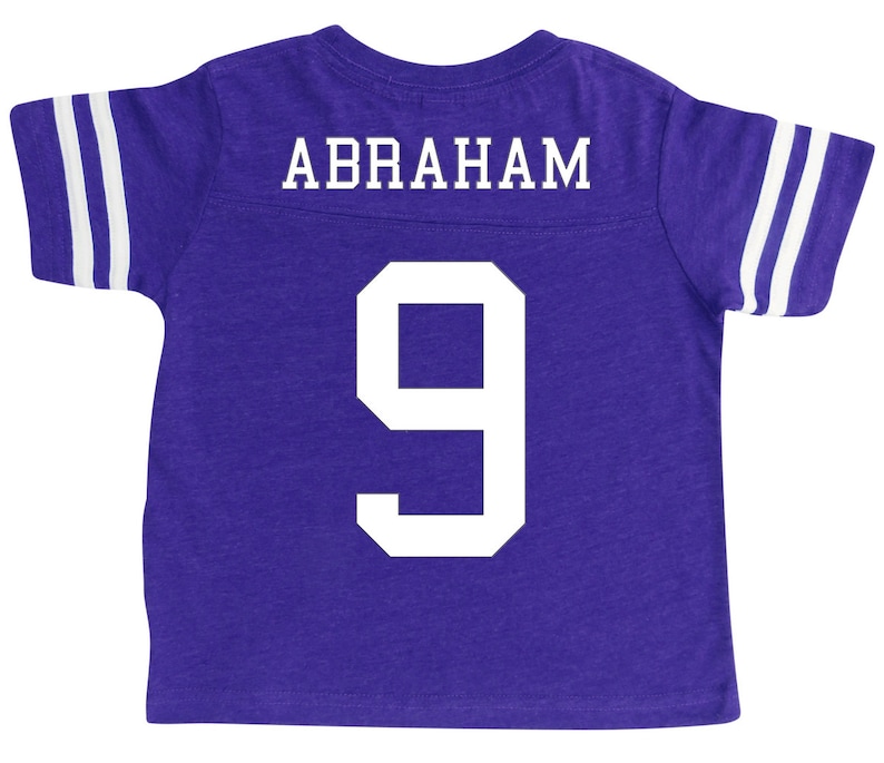 Custom Cotton Football Sport Jersey Toddler and Child Personalized with Name and Number-Back Only-Toddler Gift, Sports Gift, game day image 7