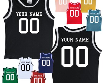 Personalized Sleeveless Basketball Sport Jersey for Toddlers-Customized with Name & Number-FRONT and BACK- Baby Gift, Sports Gift, Birthday