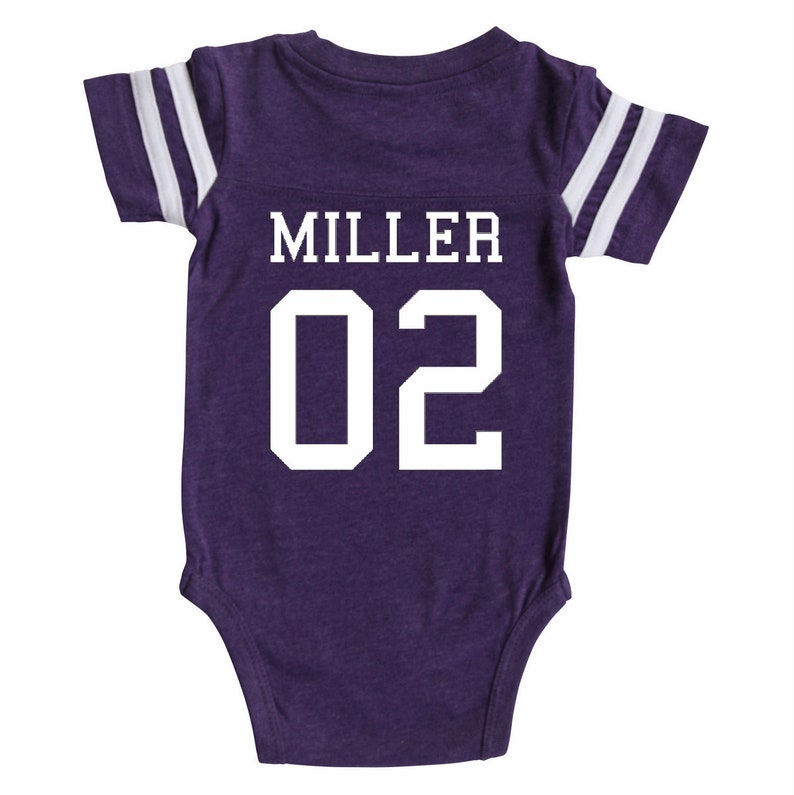 Custom Cotton Football Sport Jersey Baby Bodysuit Personalized Etsy