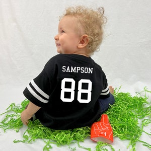 Custom Cotton Football Sport Jersey Toddler and Child Personalized with Name and Number-Back Only-Toddler Gift, Sports Gift, game day image 3