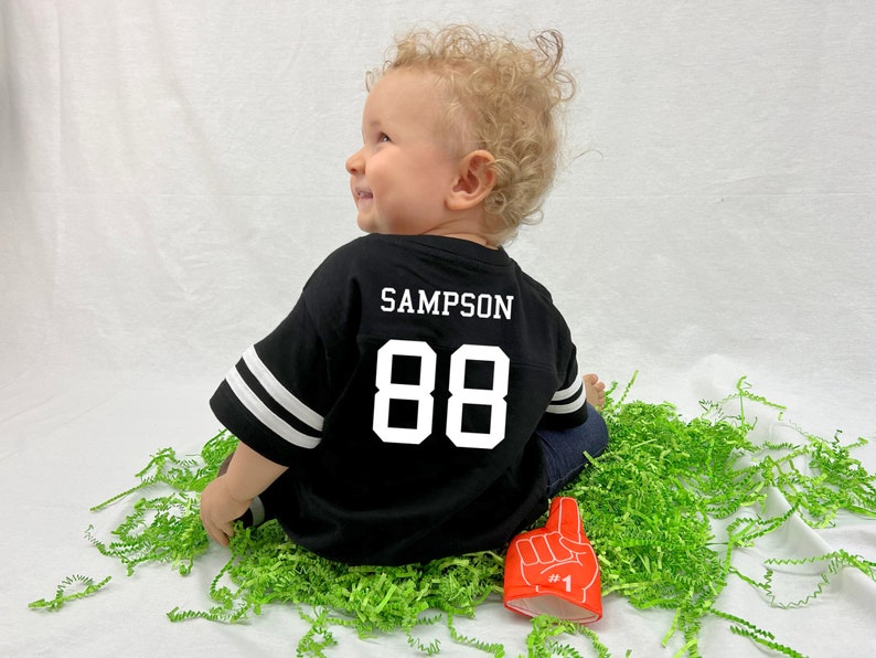 Custom Cotton Football Sport Jersey Toddler and Child Personalized with Name and Number-Back Only-Toddler Gift, Sports Gift, game day image 3