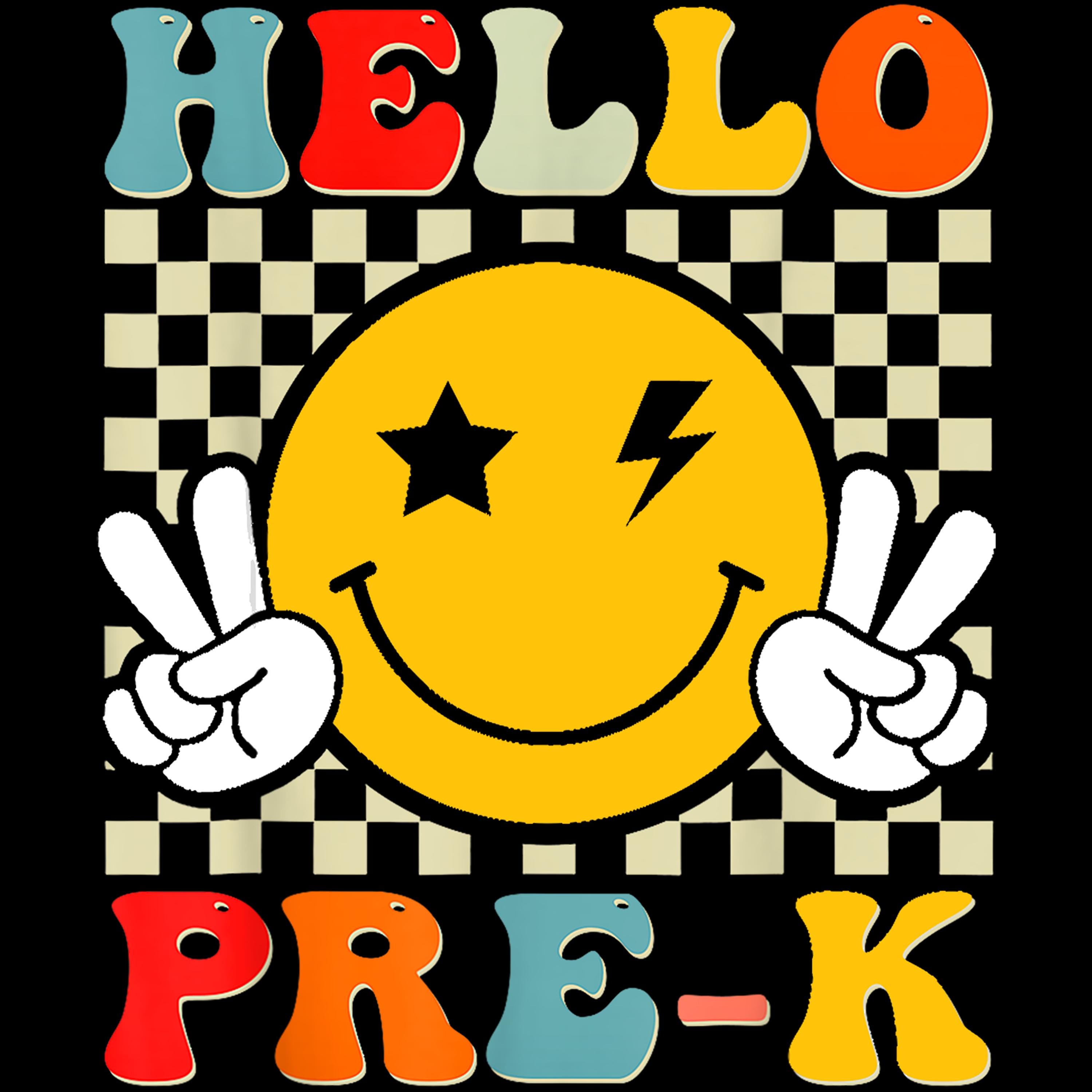 Hello Goovy Groovy Hello Pre-k Retro Team Preschool Back to School Boys Png, First ...