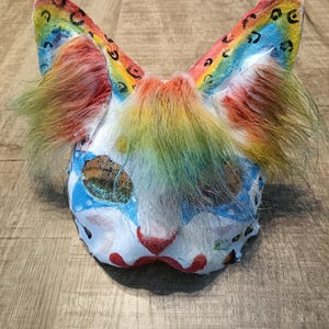 Therian mask rainbow clown cat