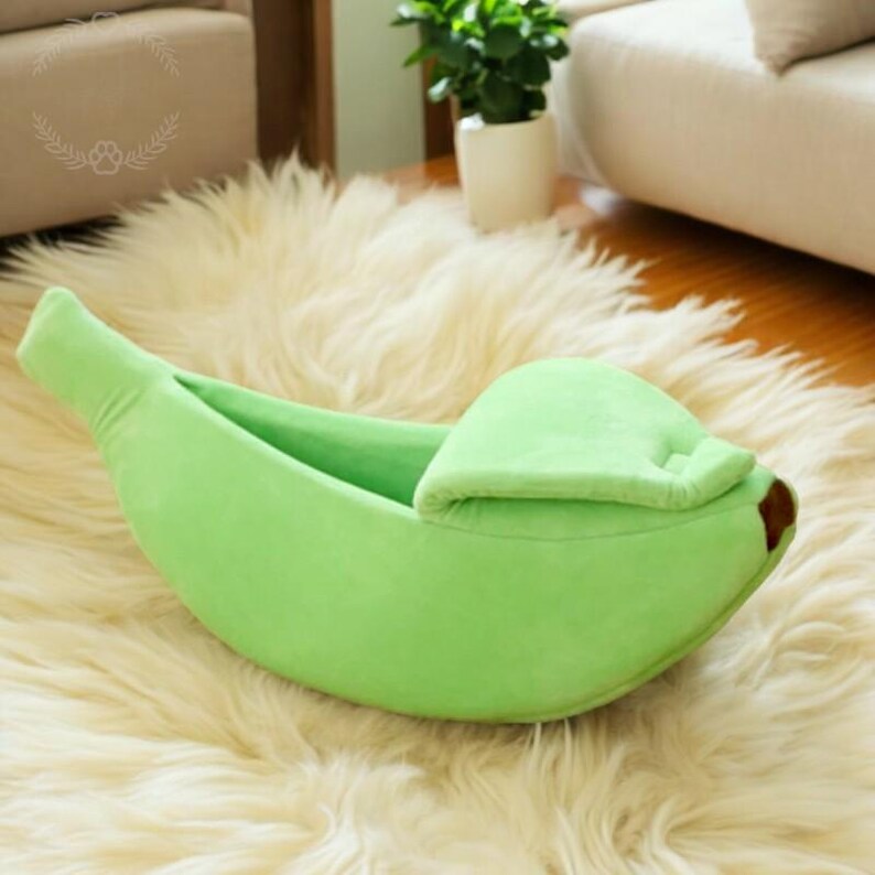 Banana Cat Bed, Funny Cute Cozy Cat Mat Bed, Portable Pet Basket
