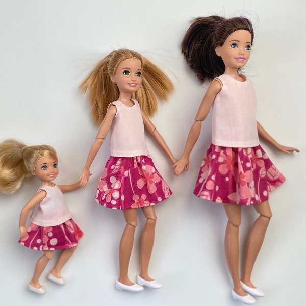 Handmade Little Sister Fashion Doll Clothes 3 SKIRTs ONLY by P D Reneau