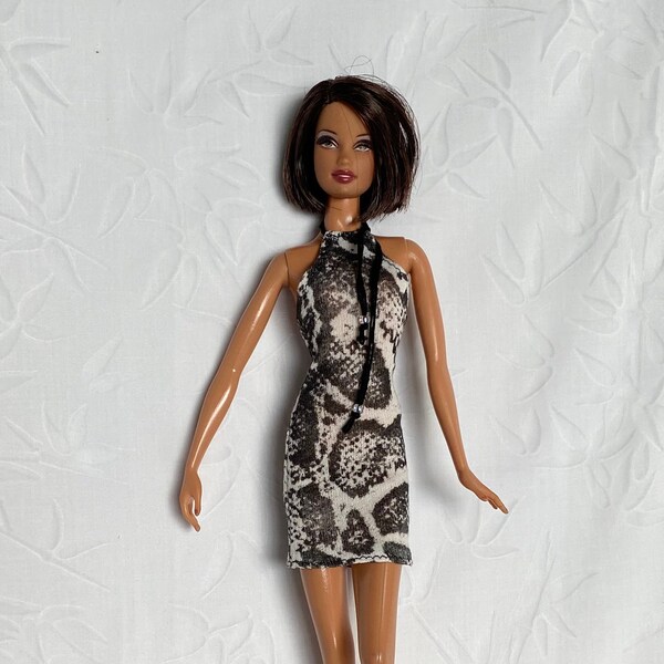 11.5” Fashion Doll Clothes Handmade Animal Print Dress by P D Reneau