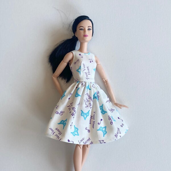 11.5” Realistic Fashion Doll Clothes DRESS Handmade by P D Reneau