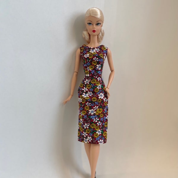 11.5” Fashion Doll Clothes Retro Sheath DRESS by P D Reneau