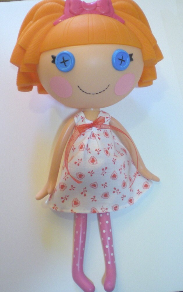 Sale Lalaloopsy Doll Dress Handmade Red And White Heart Etsy