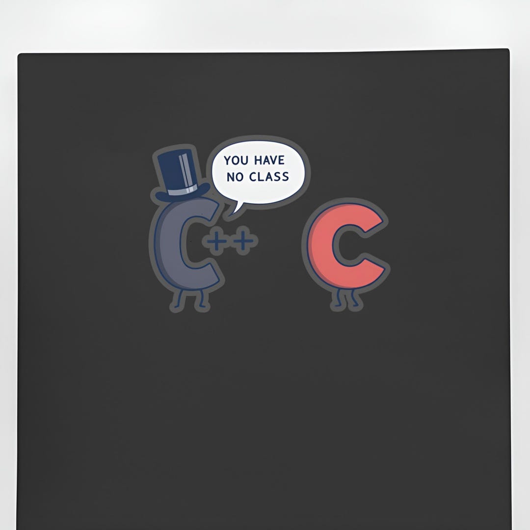 Funny Programming Sticker for Laptop C++ Decal Laptop Stamp C Language ...