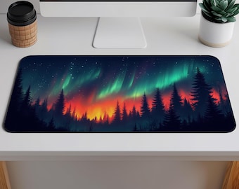 Northern Lights Desk Mat, Aurora Borealis, Nature Mousepad