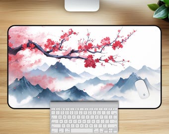 Cherry Blossom Desk Mat – Mountain Mist Asian Art Mousepad
