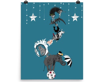 Circus Animal Stack Print