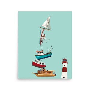 Impresión artística de pila de barcos