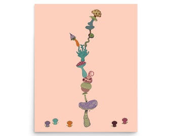 Mushroom Stack Art Print