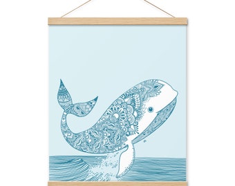 She's a Whale of a Good Time Art Print with Hanger