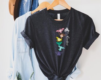 Pastel Bee Graphic Tee, Unisex Jersey Short Sleeve Tee, Summer Fashion, Gift for Nature Lovers, Bee Themed Apparel, Eco-Friendly Tee
