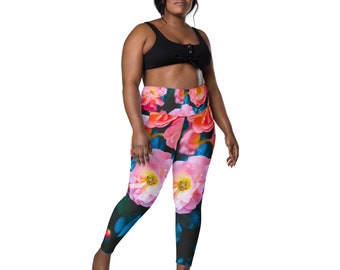 Blushing Rock Roses Leggings with pockets