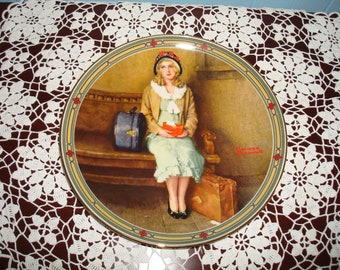 1980s Charming Norman Rockwell Collectible Plate, 1930s Setting, Young Woman, The Great Gatsby, Flapper Era, Young Girl, Gift, Collector