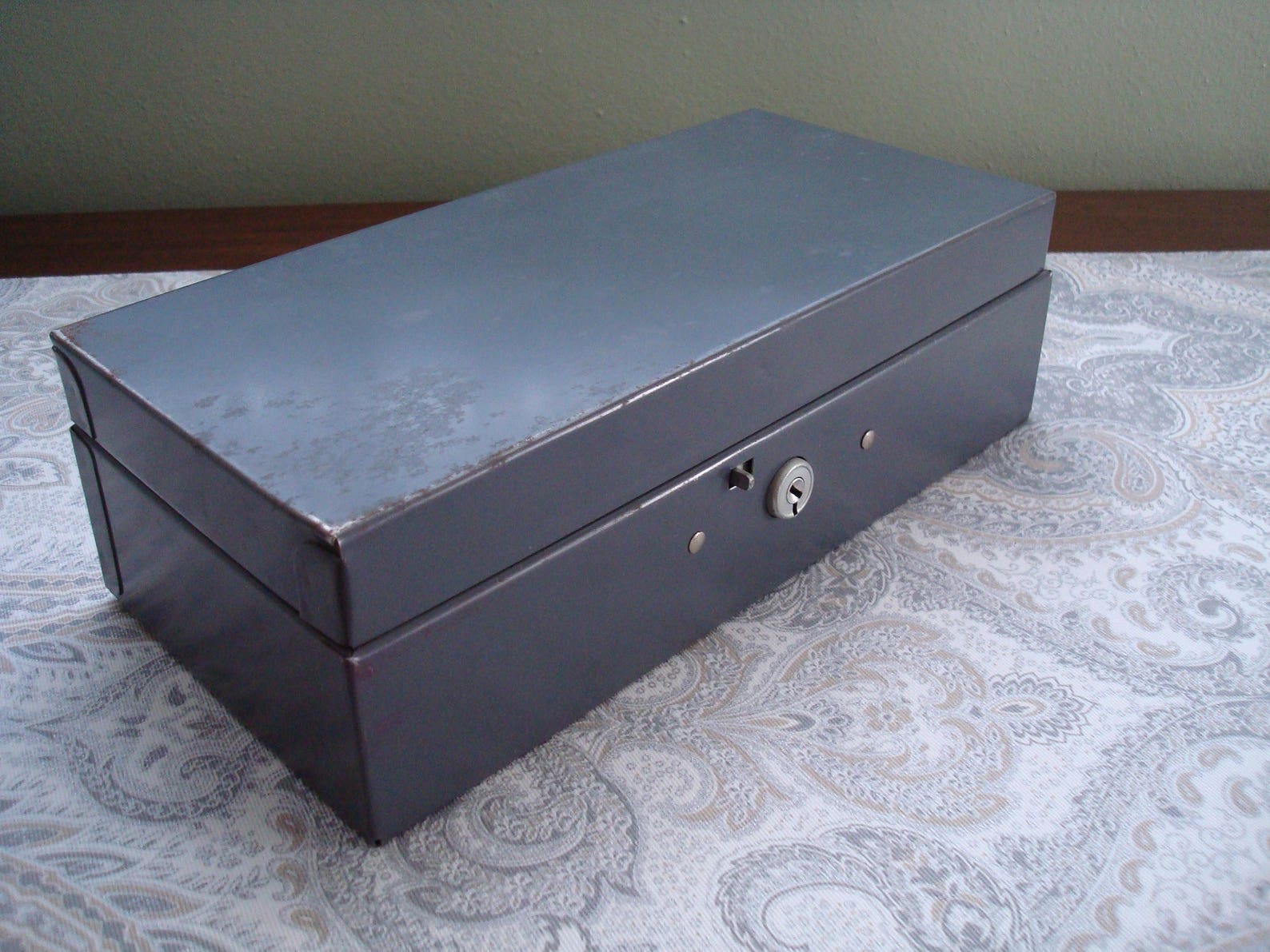 Heavy Vintage Rectangular Metal Box Spring Loaded Latch Etsy