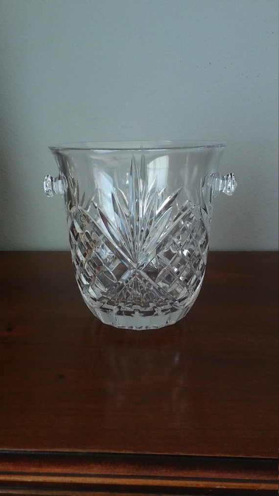 glass ice bucket with tongs