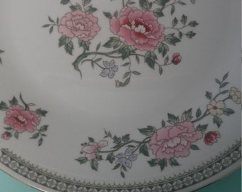 The Secret Garden Plate, Oriental Decor, Flowers, Sage Green, Dusty Rose, Lavender, Pastels, Chinese Garden, Dinner Plate, Decorative