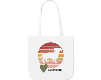 Dachshund Canvas White Tote Bag, Dachshund Life, Gifts