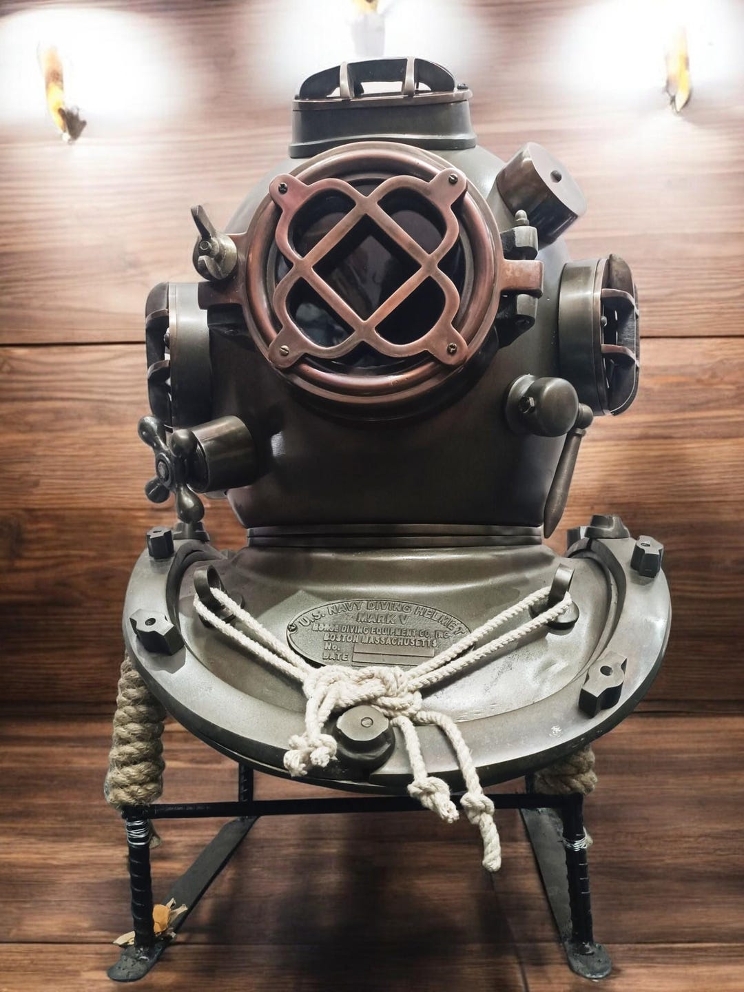 Mark V US Navy Full Size Copper and Brass Diving Helmet Exclusive ...