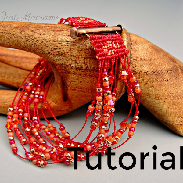 Micro Macrame Tutorial - Marrakesh Bracelet - Pattern - Beaded Macrame - Jewelry Making - DIY