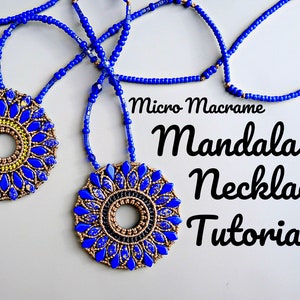 Micro Macrame Mandala Pendant Tutorial - Macrame Necklace - DIY - Pattern - Jewelry Making Instruction