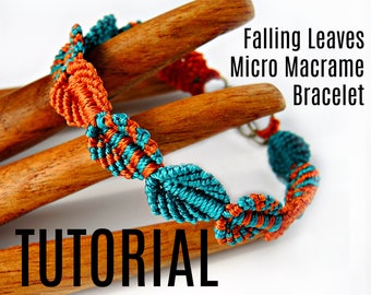 Micro Macrame Tutorial - Falling Leaves Bracelet - Pattern - Beaded Macrame - Jewelry Making - DIY