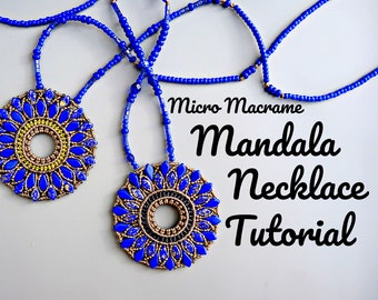 Micro Macrame Mandala Pendant Tutorial - Macrame Necklace - DIY - Pattern - Jewelry Making Instruction